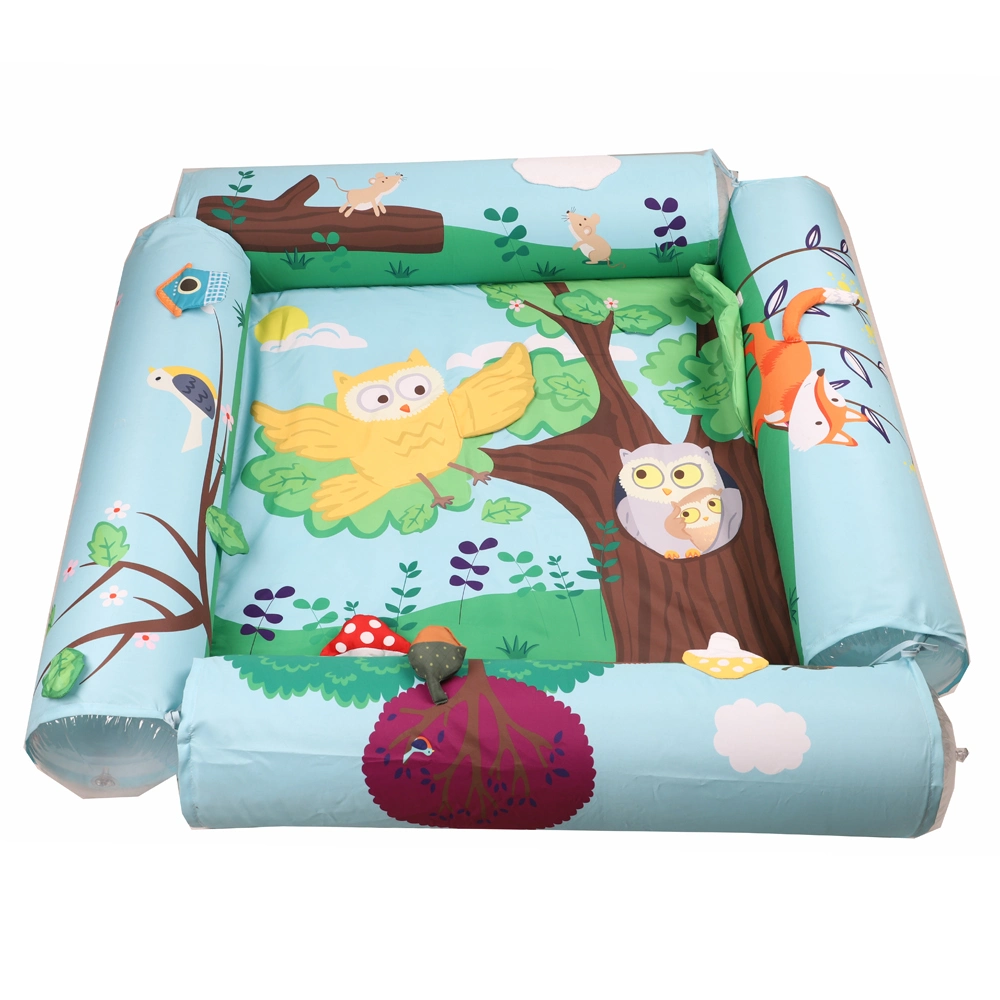 Large Size Printed Baby Play Mat for Floor Activity Gym with Inflatable Fence