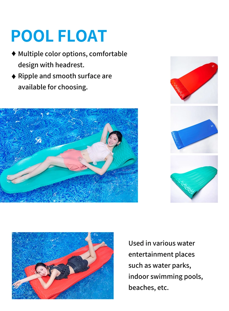 Big Size Water Floating Pad Soft Foam Swimming Mat NBR PVC EVA Pool Bed Float Lounger with Pillow