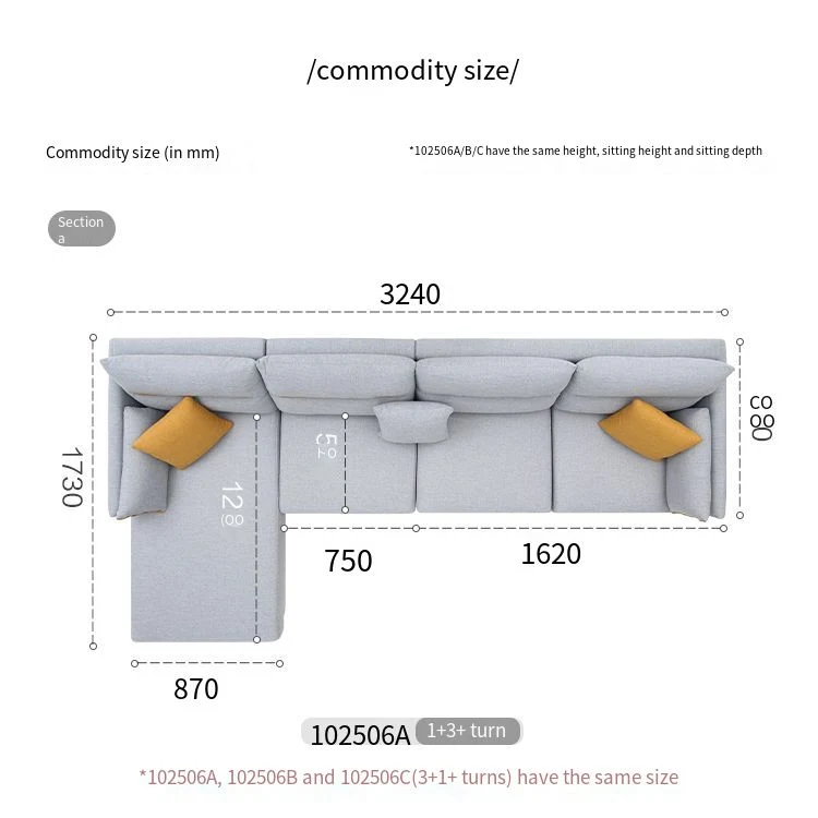 Quanu 102506 Factory Price Modern L Shape Living Room Fabric Sofa Sets Furniture Designs