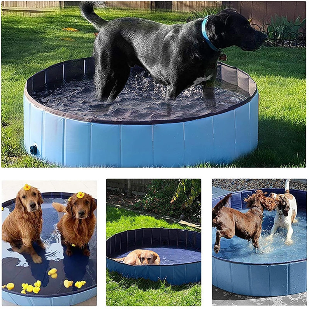 Foldable Dog Pool for Large Dogs Portable Hard Plastic PVC Pet Bathing Tub Outdoor Collapsible Swimming Pool