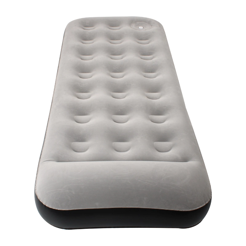 Folding Flocked Inflatable Mattress Single Airbed with Footpump