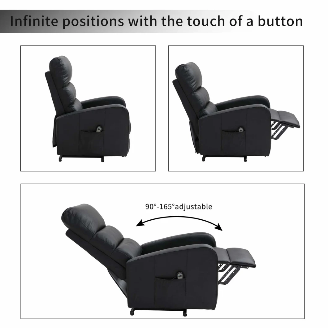 Leather Air Adjustable Manual Living Room Furniture Nail Arm Reclining Chair 1r TV Chair Recliner Sofa