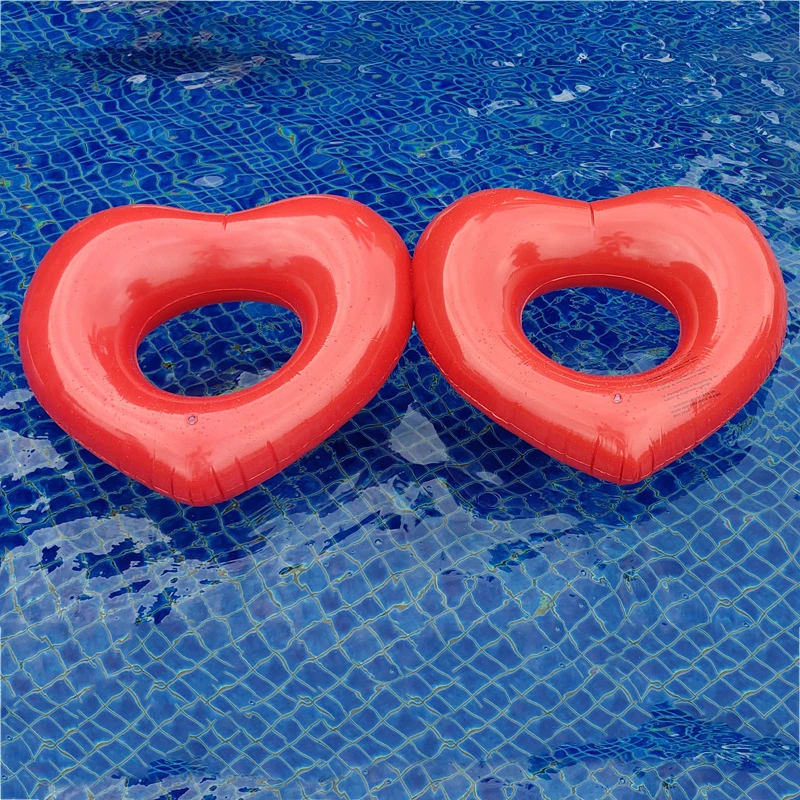 PVC Summer Water Play Equipment Toys Inflatable Swimming Pool Double Heart Swim Ring