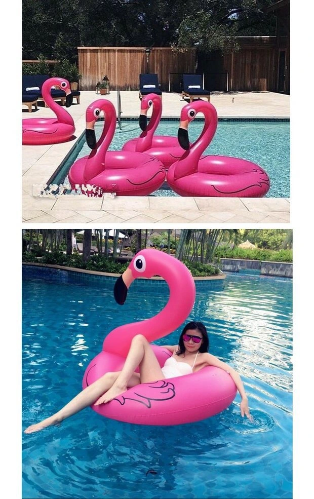 Customized PVC Flamingo Pool Float Holder Float Inflatable Swimming Pool Ring