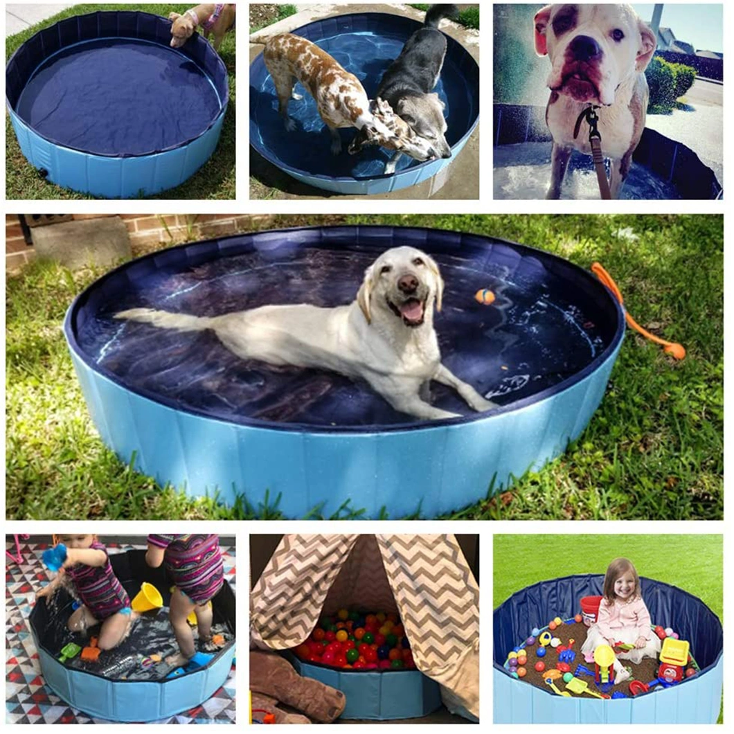 Foldable Dog Pool Large Kiddie Swimming Tub Portable Pet Bathing Pool Round PVC Leakproof Water Pool Water Pipe Connector Indoor Outdoor for Dog Cat