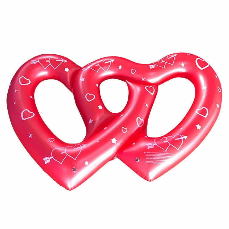 New PVC Inflatable Christmas Series Swimming Rings Bread and Heart Multi-Person Swimming Rings
