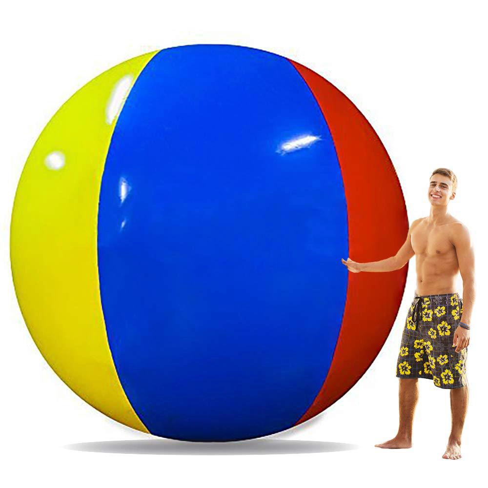 Inflatable Giant Colorful Beach Ball Large Three-Color Thickened PVC Water Volleyball Football Outdoor Party Kids Toys Bl15372