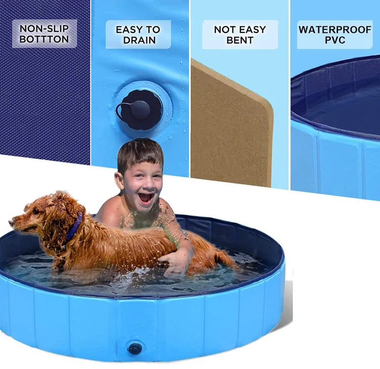 PVC Portable Pet Dog Swimming Pool Collapsible Bathing Tub Indoor &amp; Outdoor Foldable Playing Pool