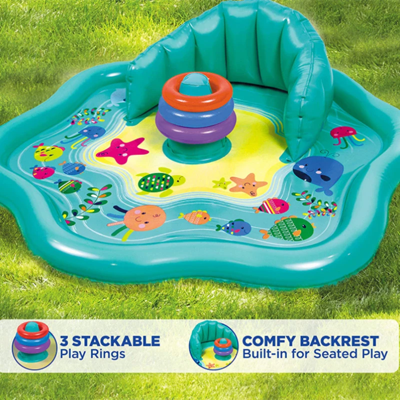Splash Play Mat Inflatable for Kiddie with Backrest