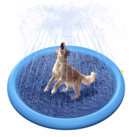 Outdoor Water Play Mat Non-Slip PVC Inflatable Pet Spray Mat Splash Pad Sprinkler Pool for Pets Kids