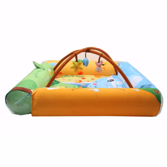 Inflatable Infant Play Mat with Toys Sensory-Stimulating Infant Activity Gym for Babies