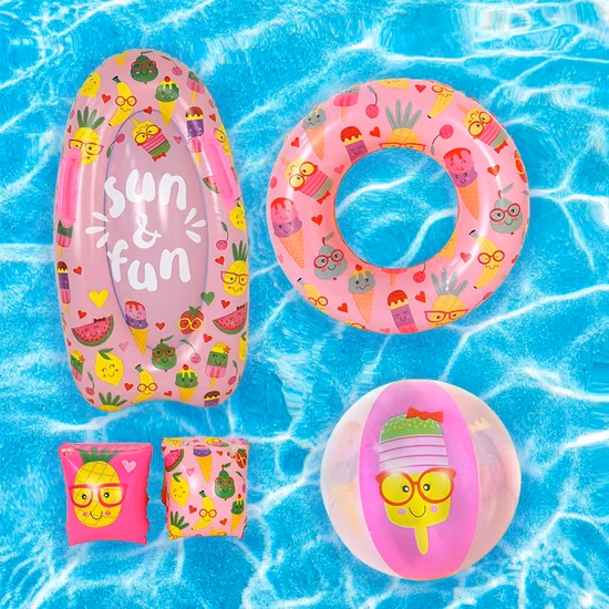 Funny Beach Party Toys Inflatable Glitter Heart Shaped Swim Ring Love Tube Heart Pool Float